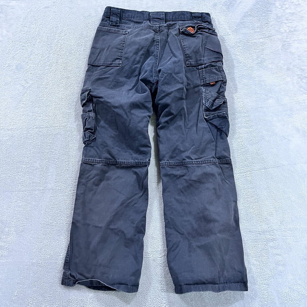 Caterpillar FR  Pants Mens Size 31x30*‎ Blue Multi-Pockets Cargo Flame Resistant